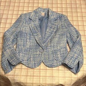 La SENZA Girl Blue and White Tweed Blazer